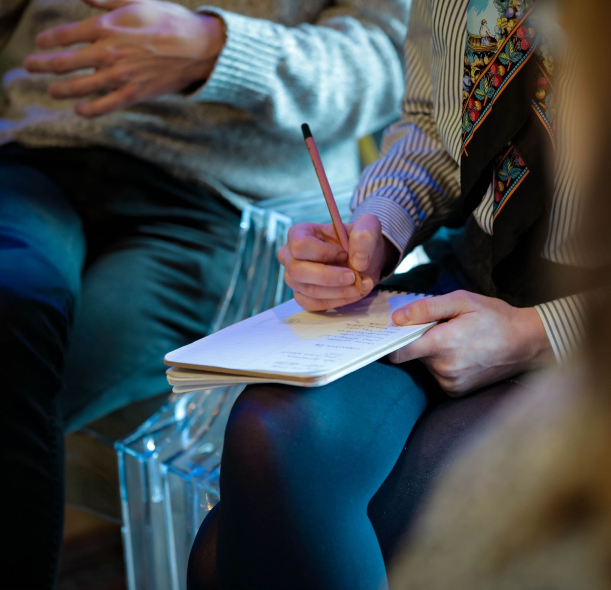 Audience taking notes at a B Lab event